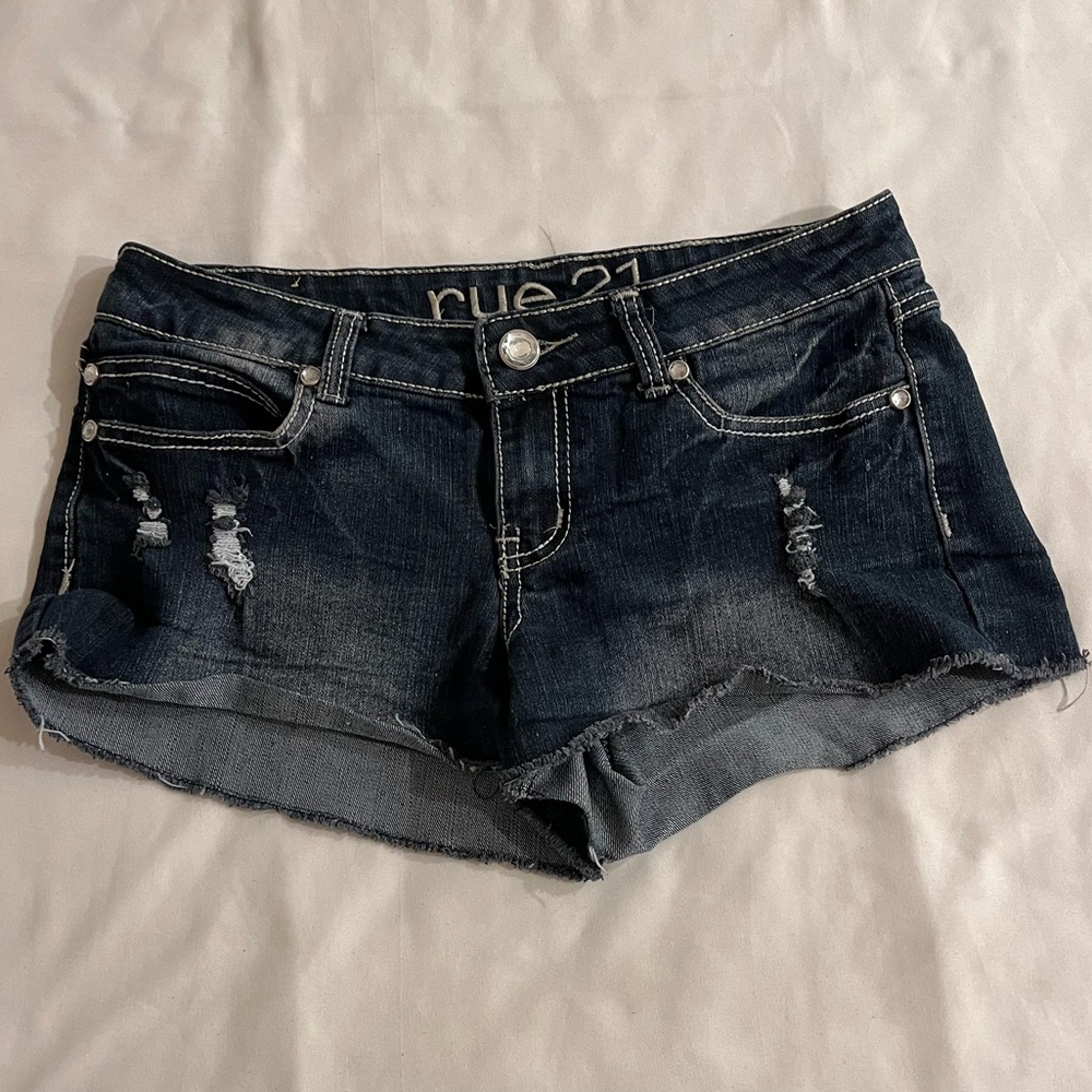 rue 21 mini dark wash shorts